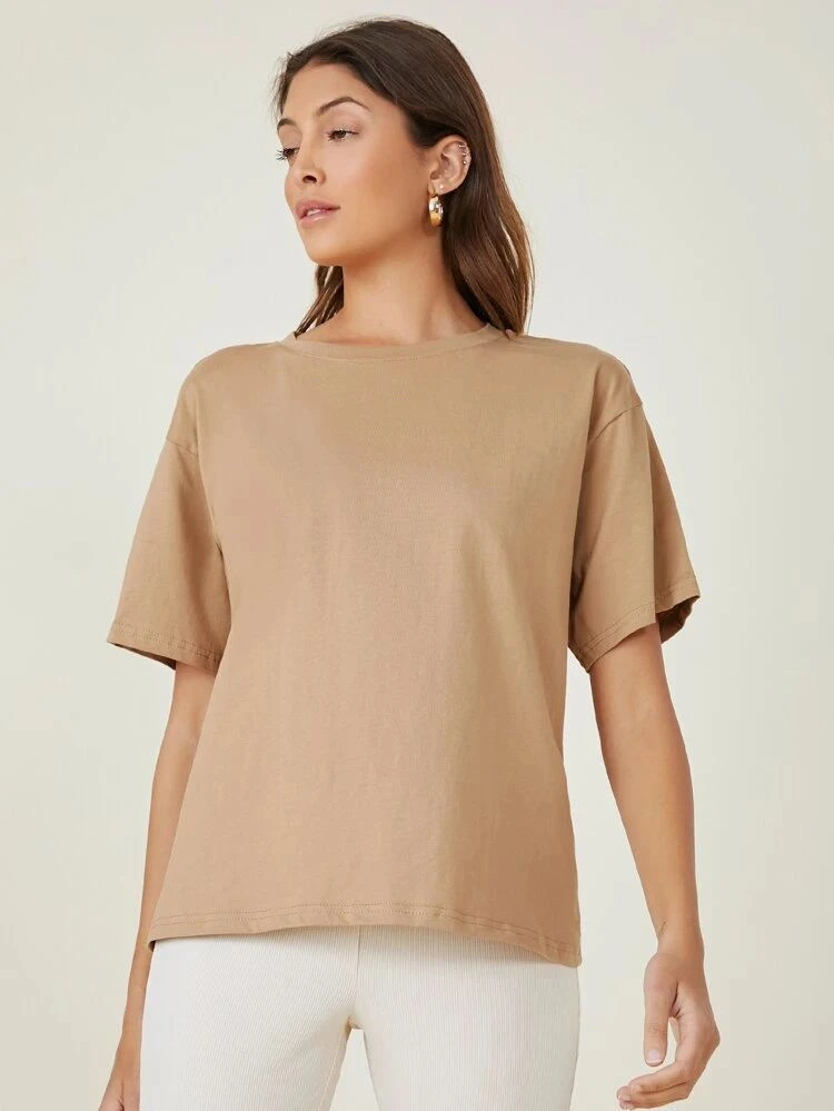 The Glitzo Oversized Tee – Beige - Image 4