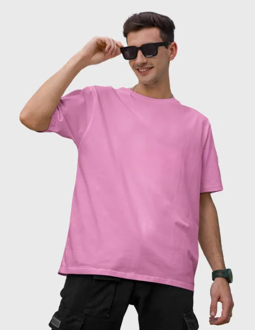 The Glitzo Oversized Tee – Baby Pink - Image 3