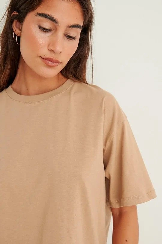 The Glitzo Oversized Tee – Beige - Image 5