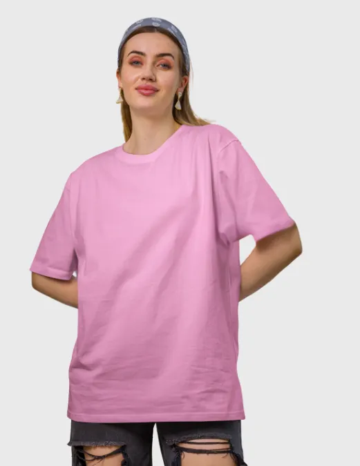 The Glitzo Oversized Tee – Baby Pink - Image 2