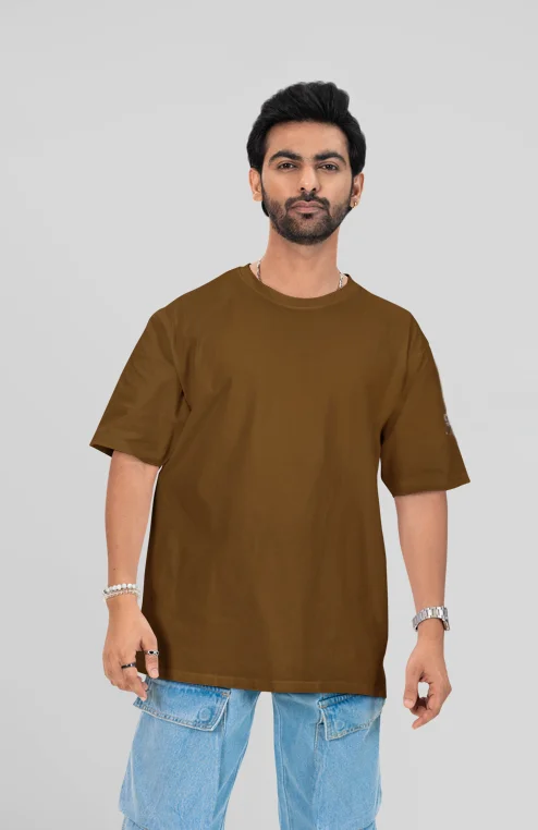The Glitzo Oversized Tee – Brown - Image 3