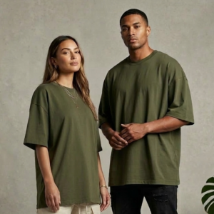 The Glitzo Oversized Tee – Olive Green