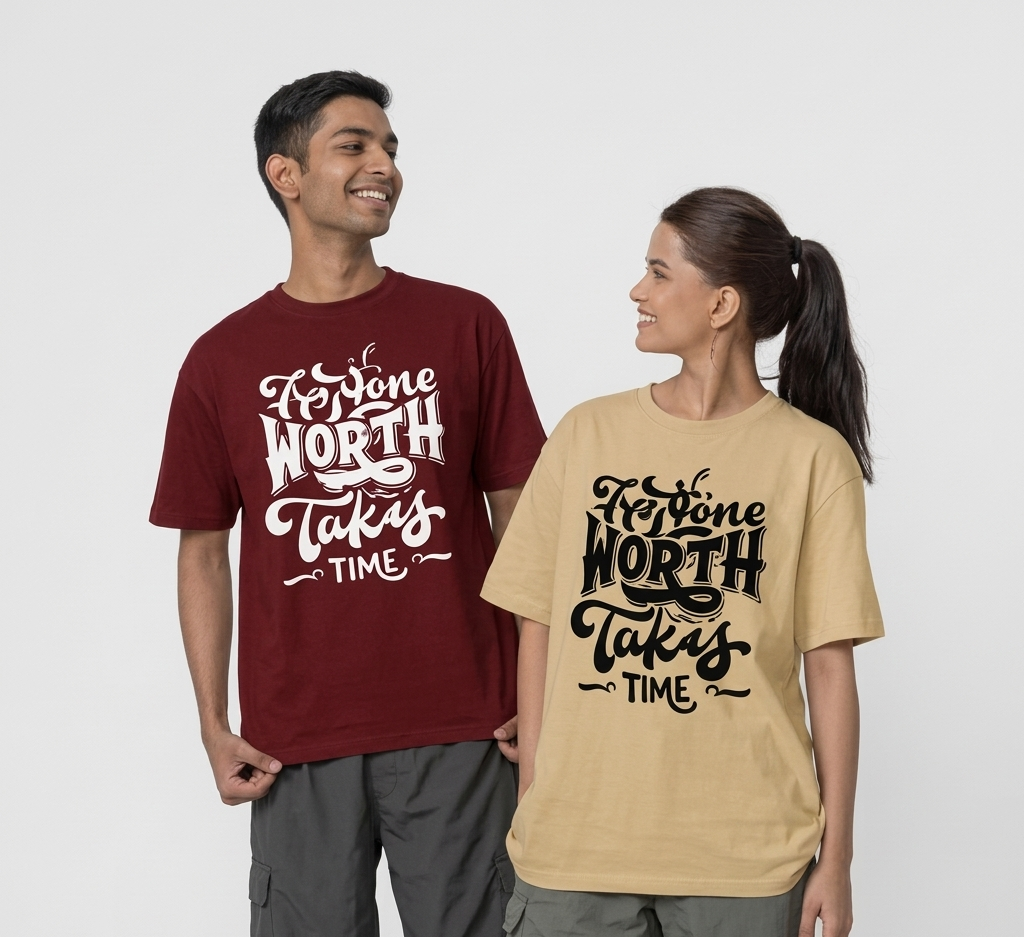 Glitzo Anything Worth Takes Time Oversized tee