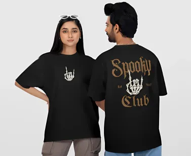 Glitzo Spooky Club Oversized Graphic tee