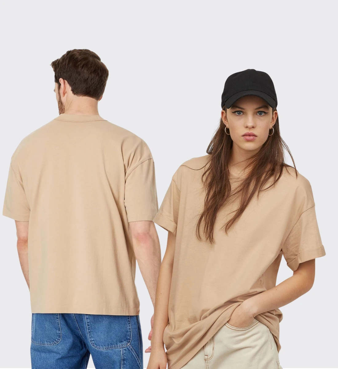 The Glitzo Oversized Tee – Beige