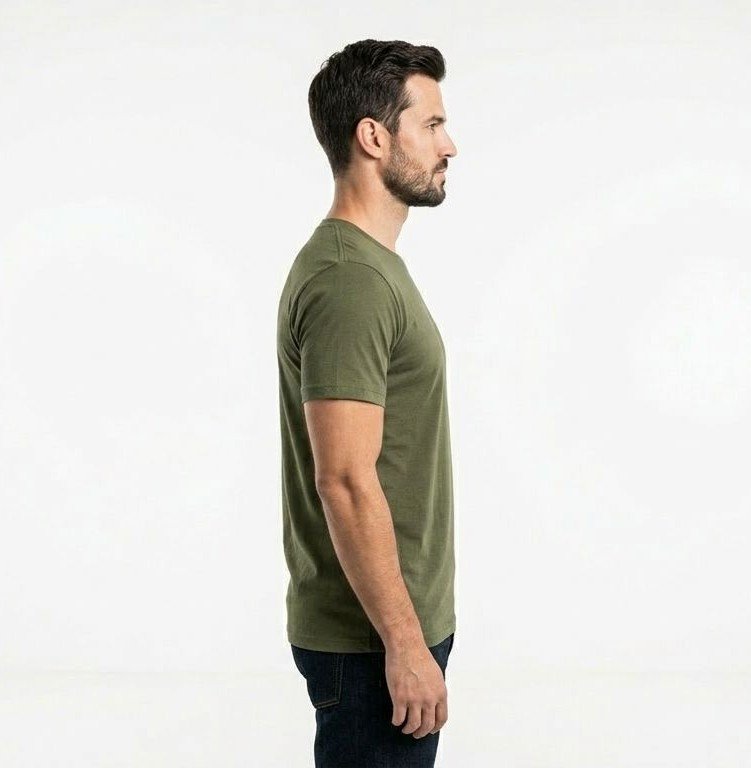 The Glitzo Basic Tee – Olive Green - Image 2