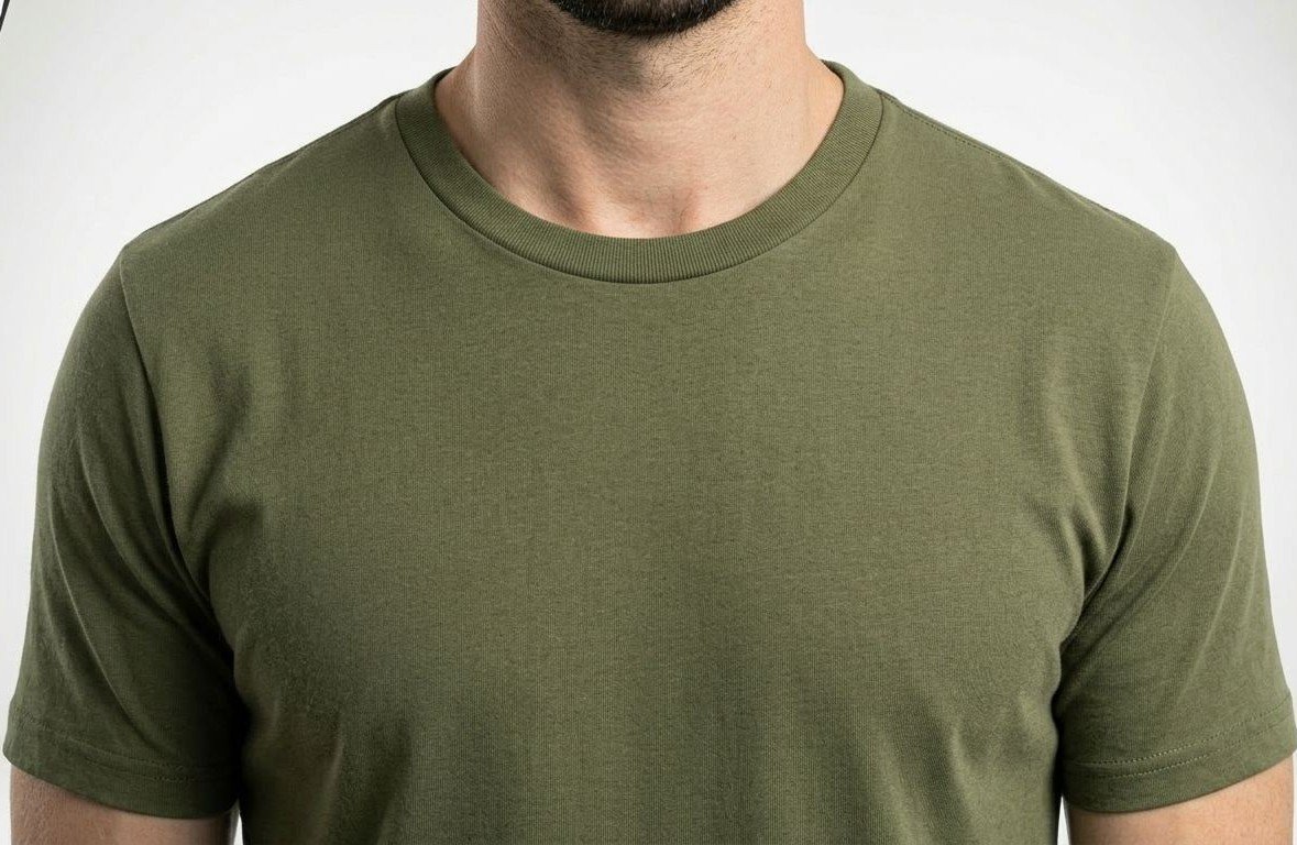 The Glitzo Basic Tee – Olive Green - Image 4