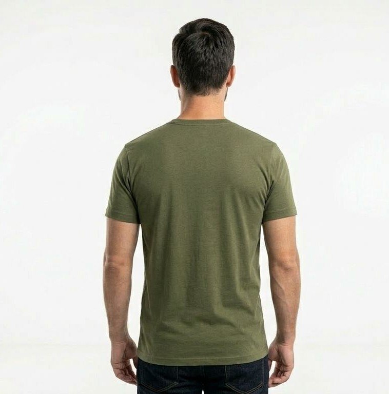 The Glitzo Basic Tee – Olive Green - Image 3