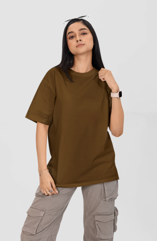 The Glitzo Oversized Tee – Brown - Image 2