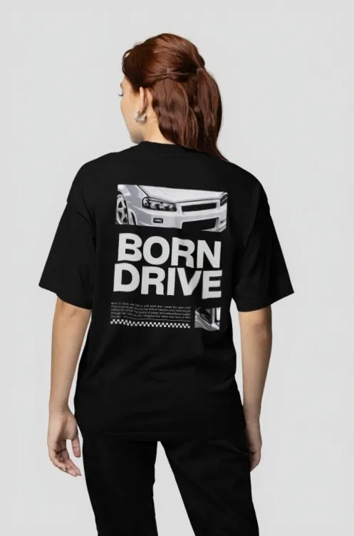 Glitzo Born to Drive Oversized Graphic tee - Image 3