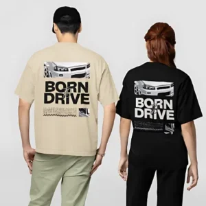 Glitzo Born to Drive Oversized Graphic tee