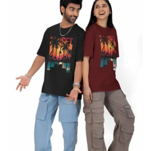 Glitzo Sun Set Oversized Graphic tee