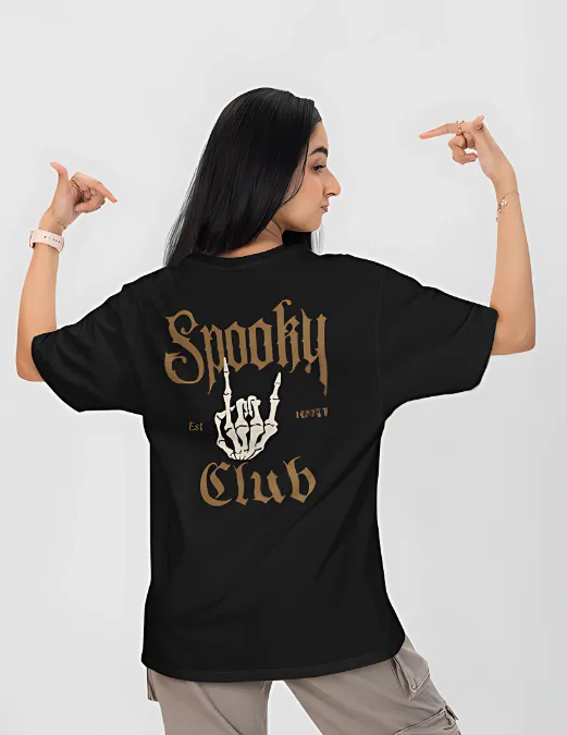 Glitzo Spooky Club Oversized Graphic tee - Image 5