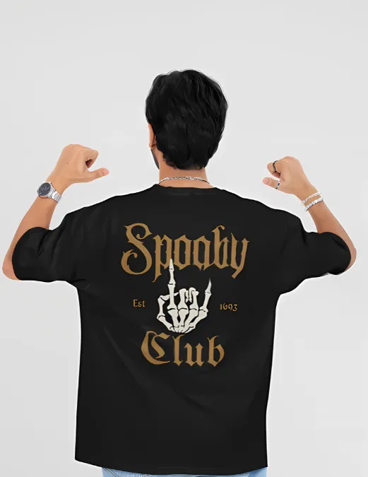 Glitzo Spooky Club Oversized Graphic tee - Image 3