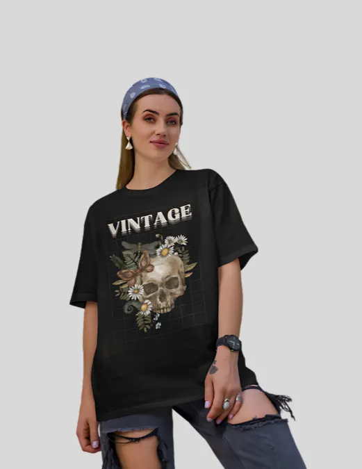 Glitzo Vintage Oversized Graphic tee - Image 5