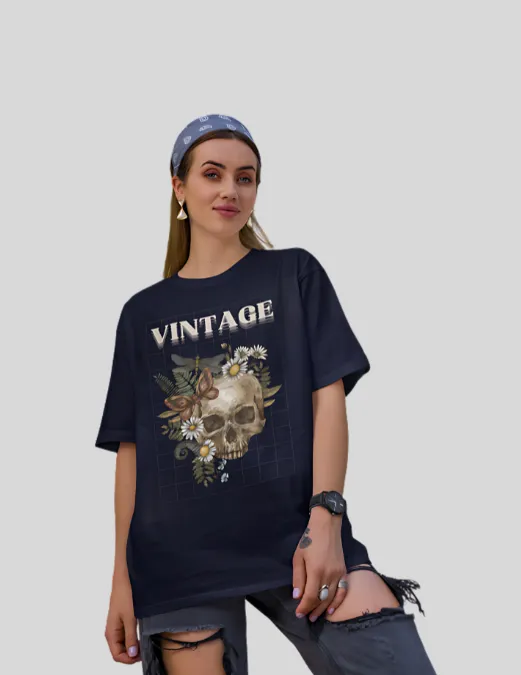 Glitzo Vintage Oversized Graphic tee - Image 3