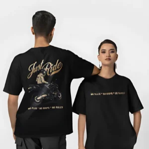 Glitzo Just Ride Oversized Graphic tee