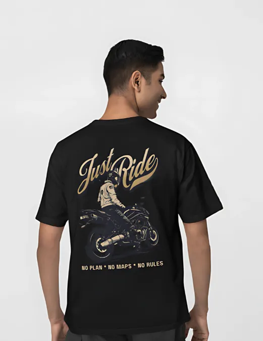 Glitzo Just Ride Oversized Graphic tee - Image 7