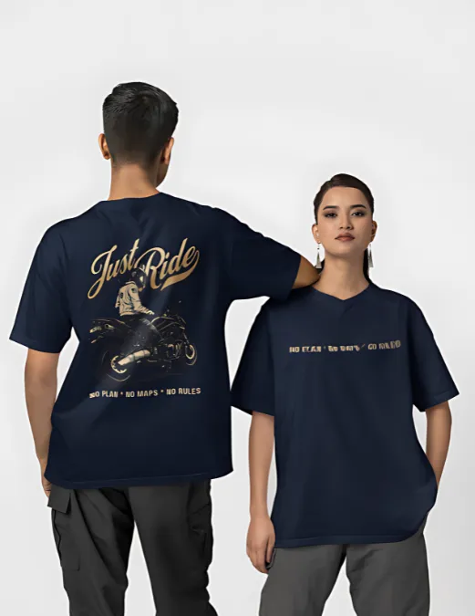 Glitzo Just Ride Oversized Graphic tee - Image 5