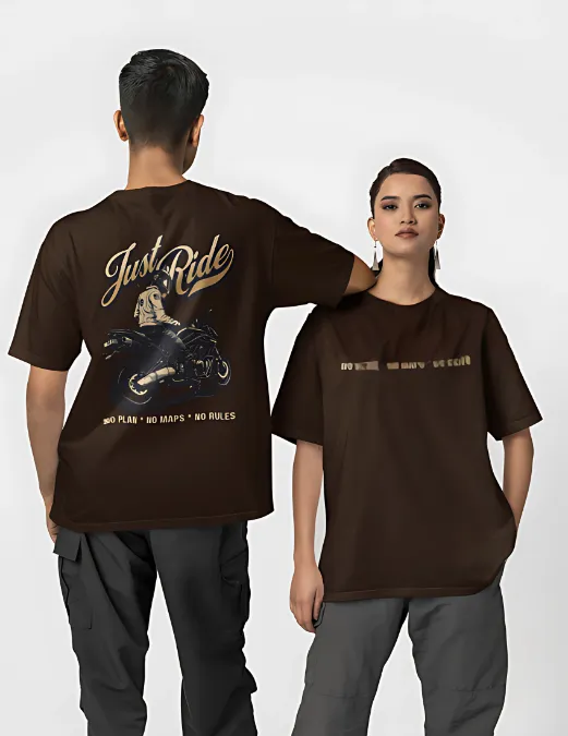 Glitzo Just Ride Oversized Graphic tee - Image 8
