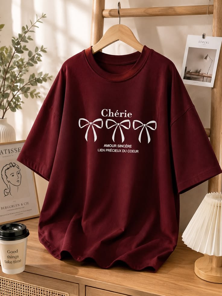 Cherie Printed Oversized T-Shirt for Women - Premium Cotton Trendy Graphic Tee - Image 2