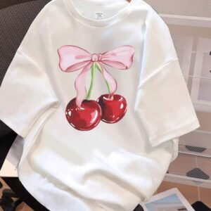 cherry printed oversized tshirt