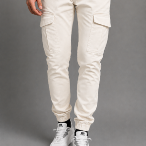 Premium Cargo Pants for Men & Women in Olive Green | Slim Fit Cotton Multi Pocket Cargo Jogger Trousers with Elastic Waist for Casual Streetwear