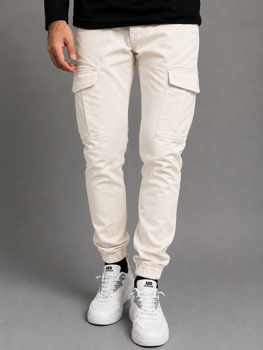 Premium Cargo Pants for Men & Women in Olive Green | Slim Fit Cotton Multi Pocket Cargo Jogger Trousers with Elastic Waist for Casual Streetwear