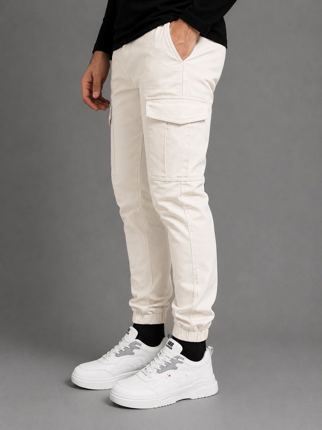 Premium Cargo Pants for Men & Women in Olive Green | Slim Fit Cotton Multi Pocket Cargo Jogger Trousers with Elastic Waist for Casual Streetwear