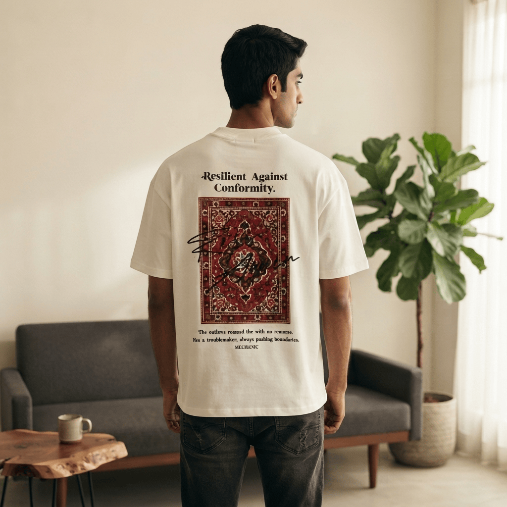 Resilient Against Conformity Oversized T-Shirt | White Streetwear Tee